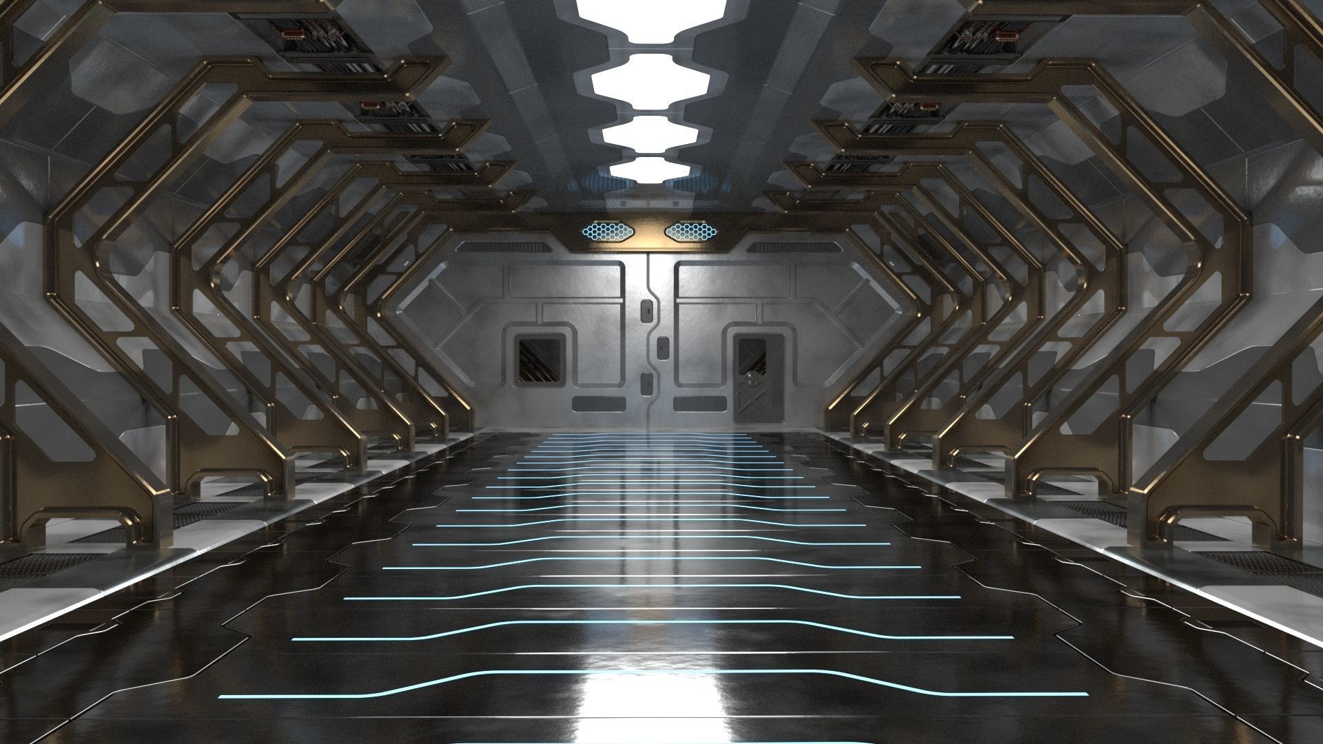 Sci Fi plasma engines and exhausts 3D model_11