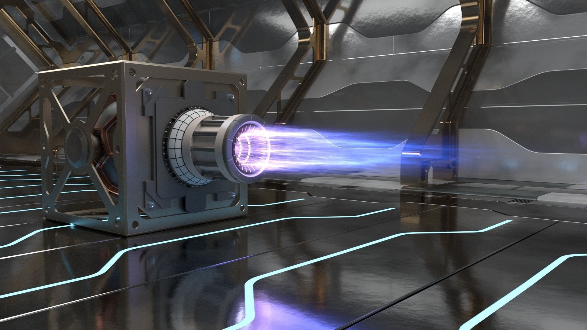 Sci Fi plasma engines and exhausts 3D model_7