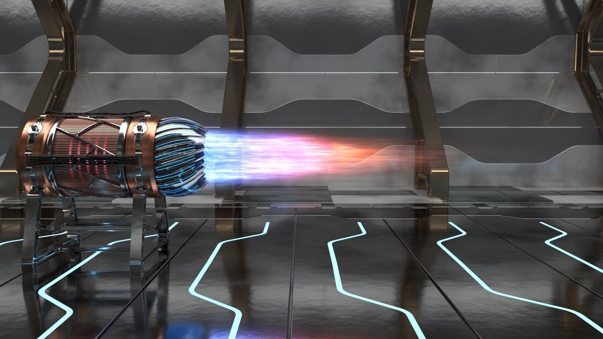 Sci Fi plasma engines and exhausts 3D model_3
