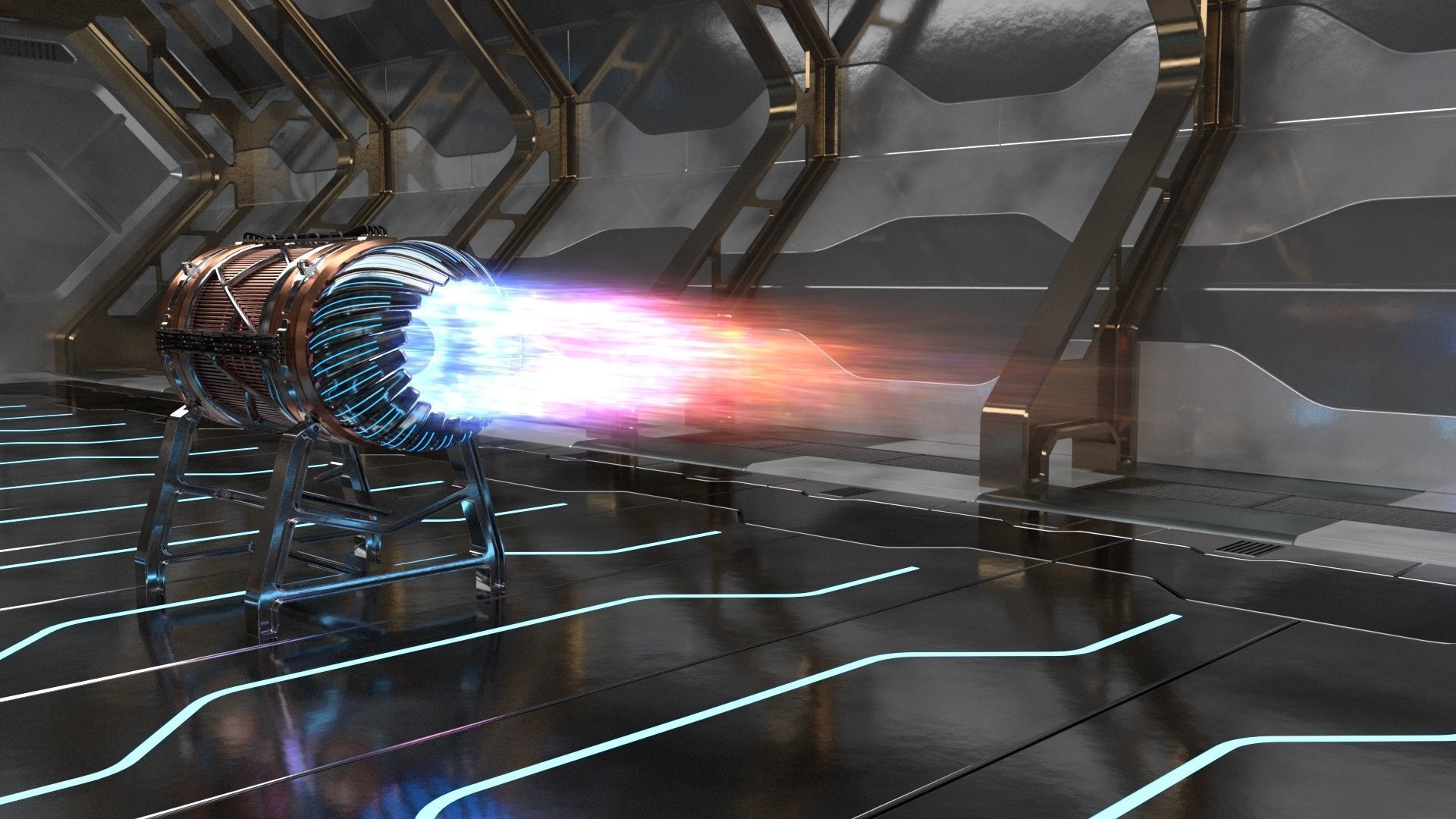 Sci Fi plasma engines and exhausts 3D model_2