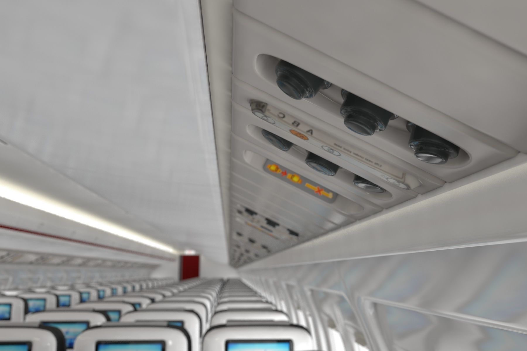 Airplane cabin 109 Seats 3D model_12