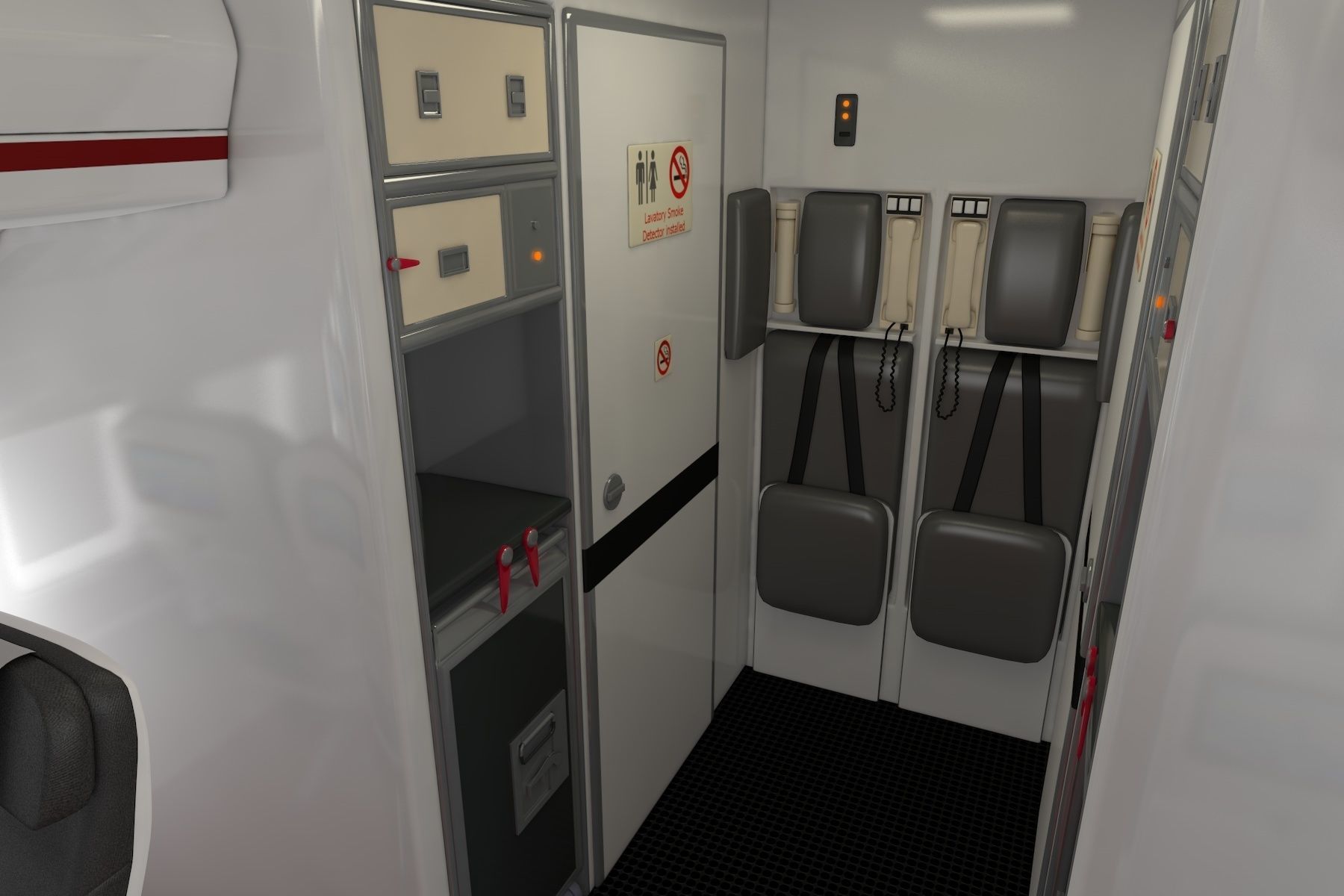 Airplane cabin 109 Seats 3D model_8