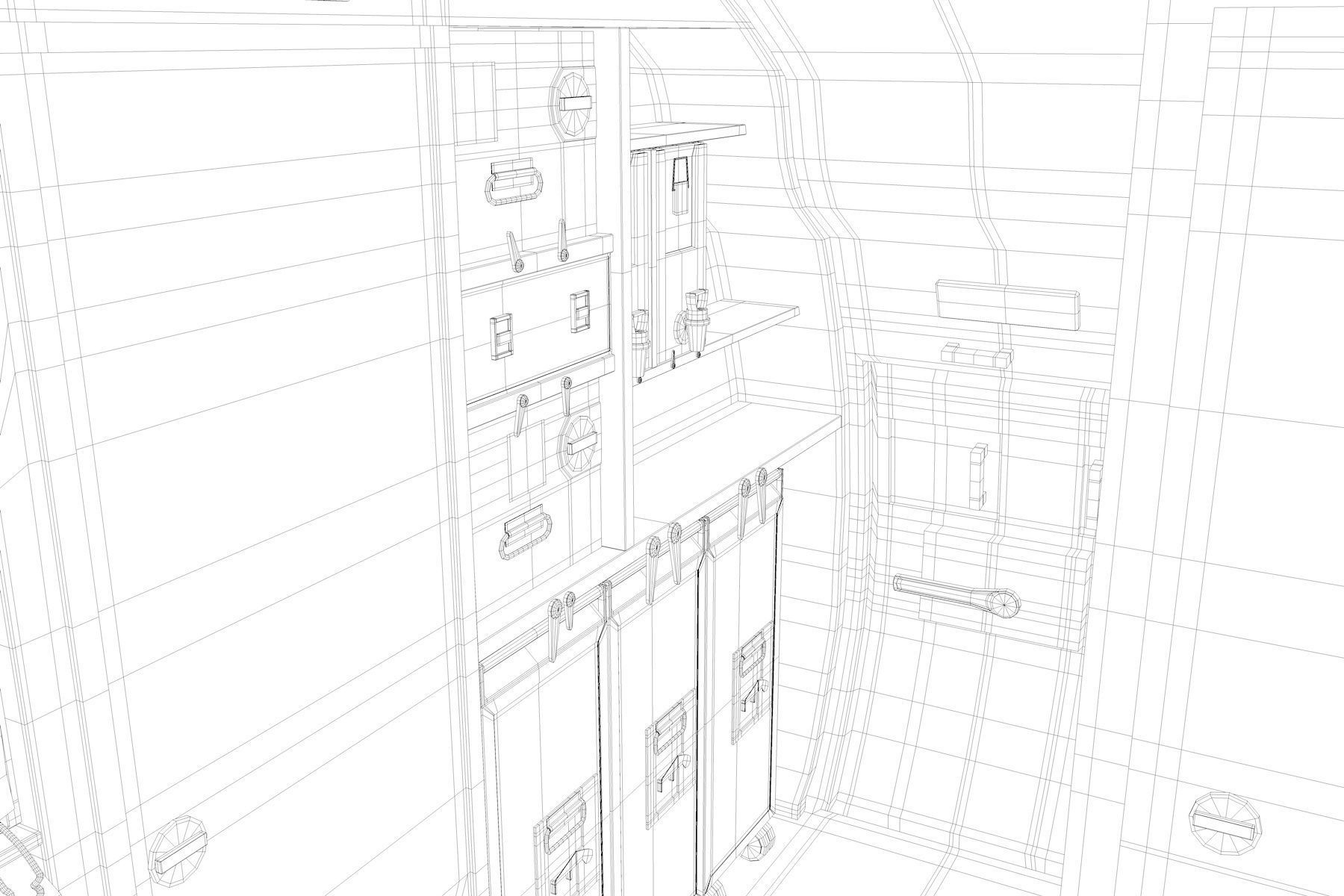 Airplane cabin 109 Seats 3D model_19