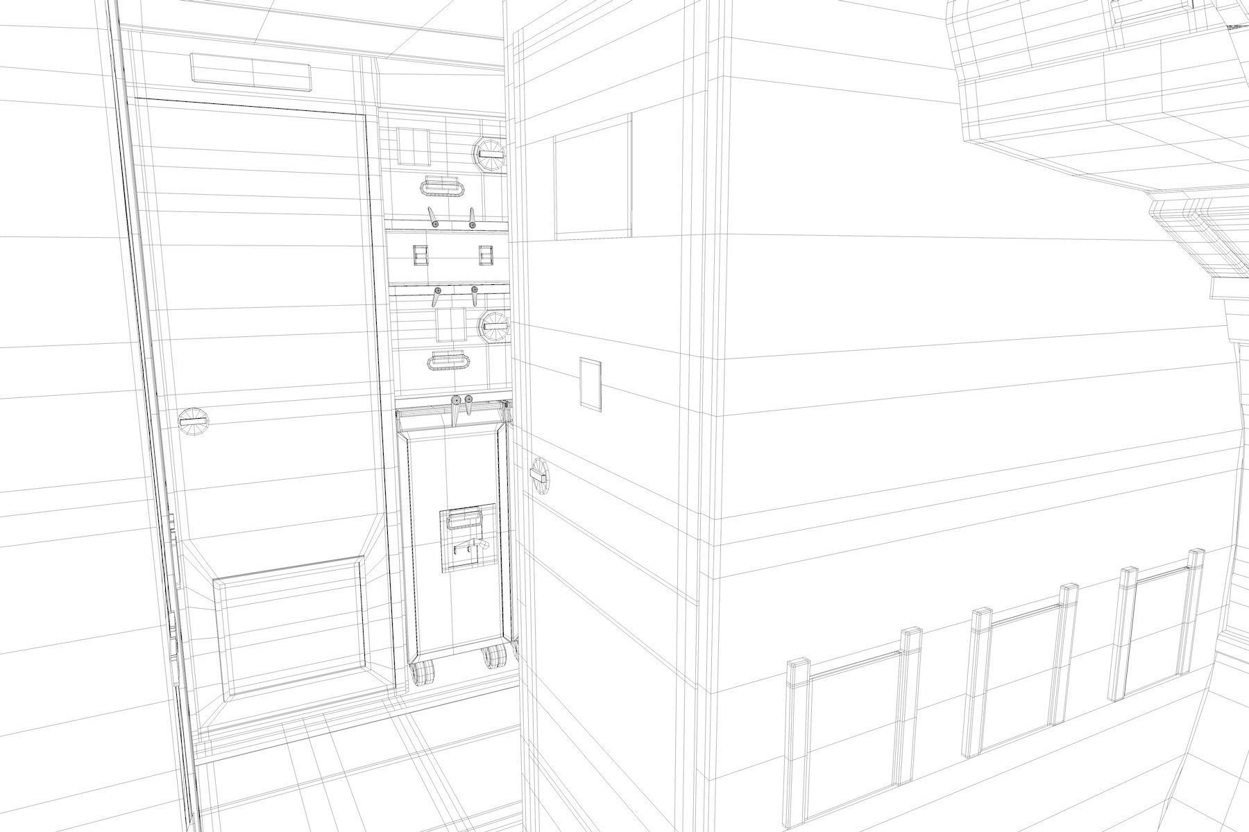 Airplane cabin 109 Seats 3D model_18