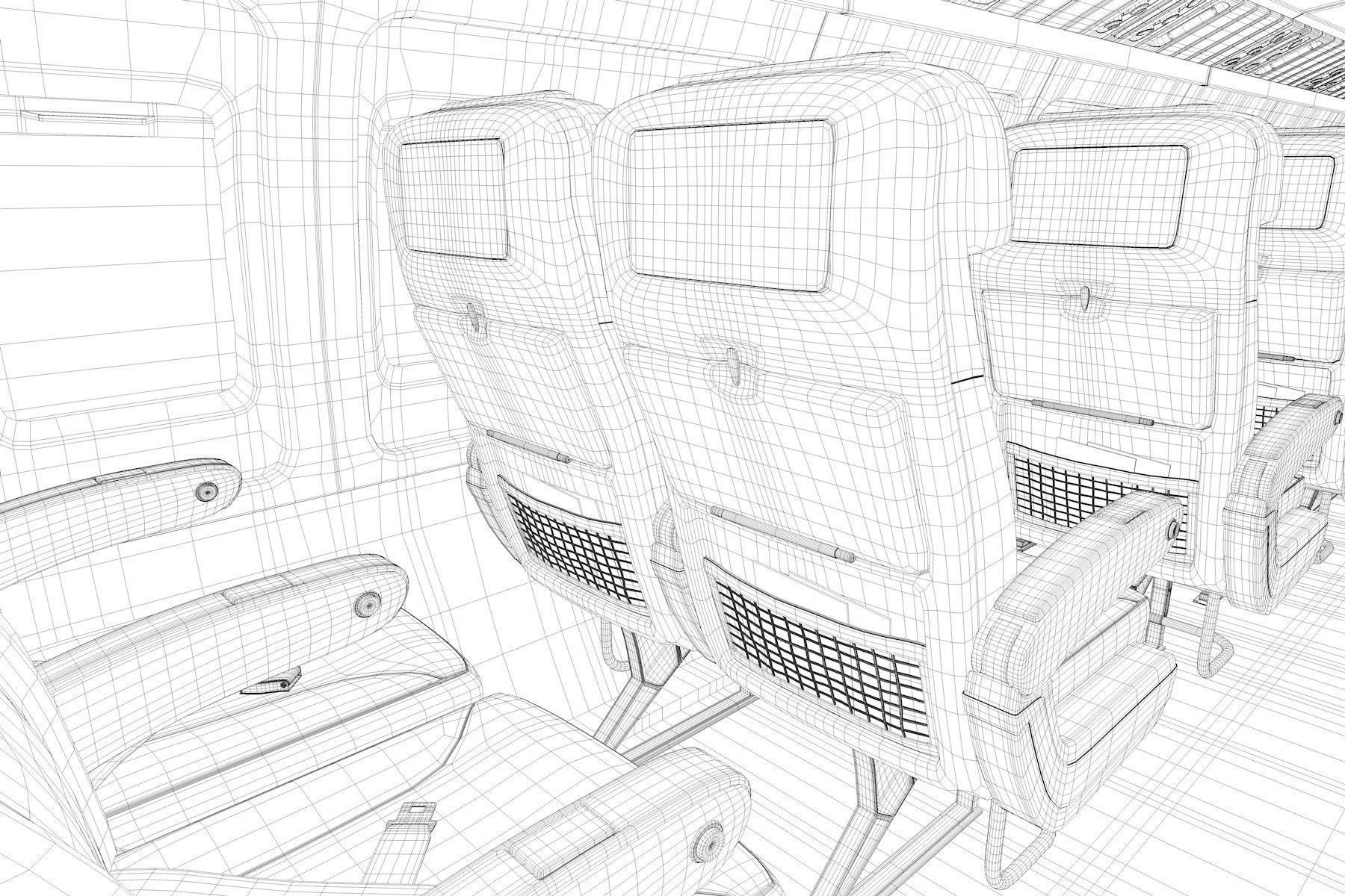 Airplane cabin 109 Seats 3D model_24
