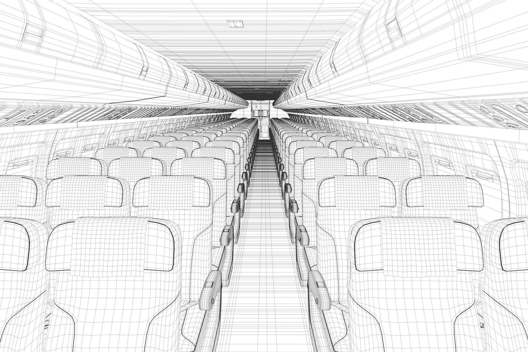 Airplane cabin 109 Seats 3D model_20