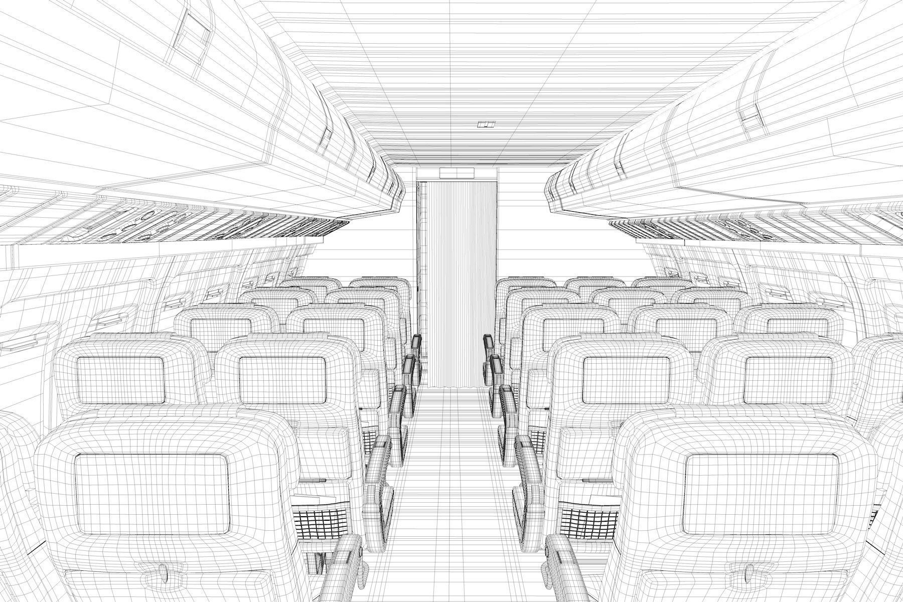 Airplane cabin 109 Seats 3D model_16