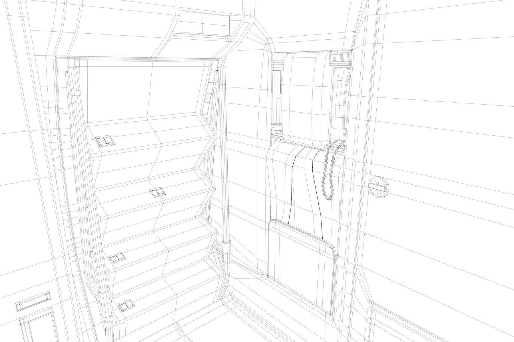 Airplane cabin 109 Seats 3D model_17