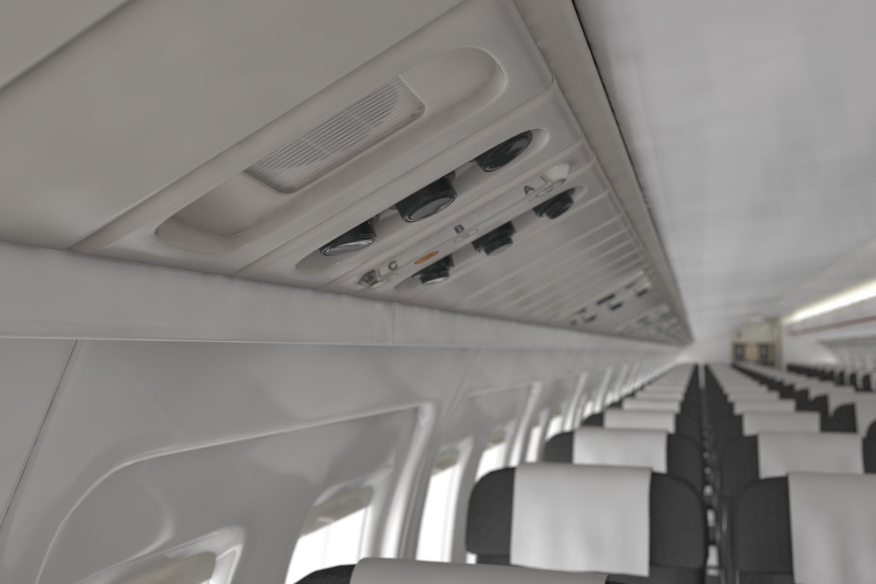 Airplane cabin 109 Seats 3D model_13