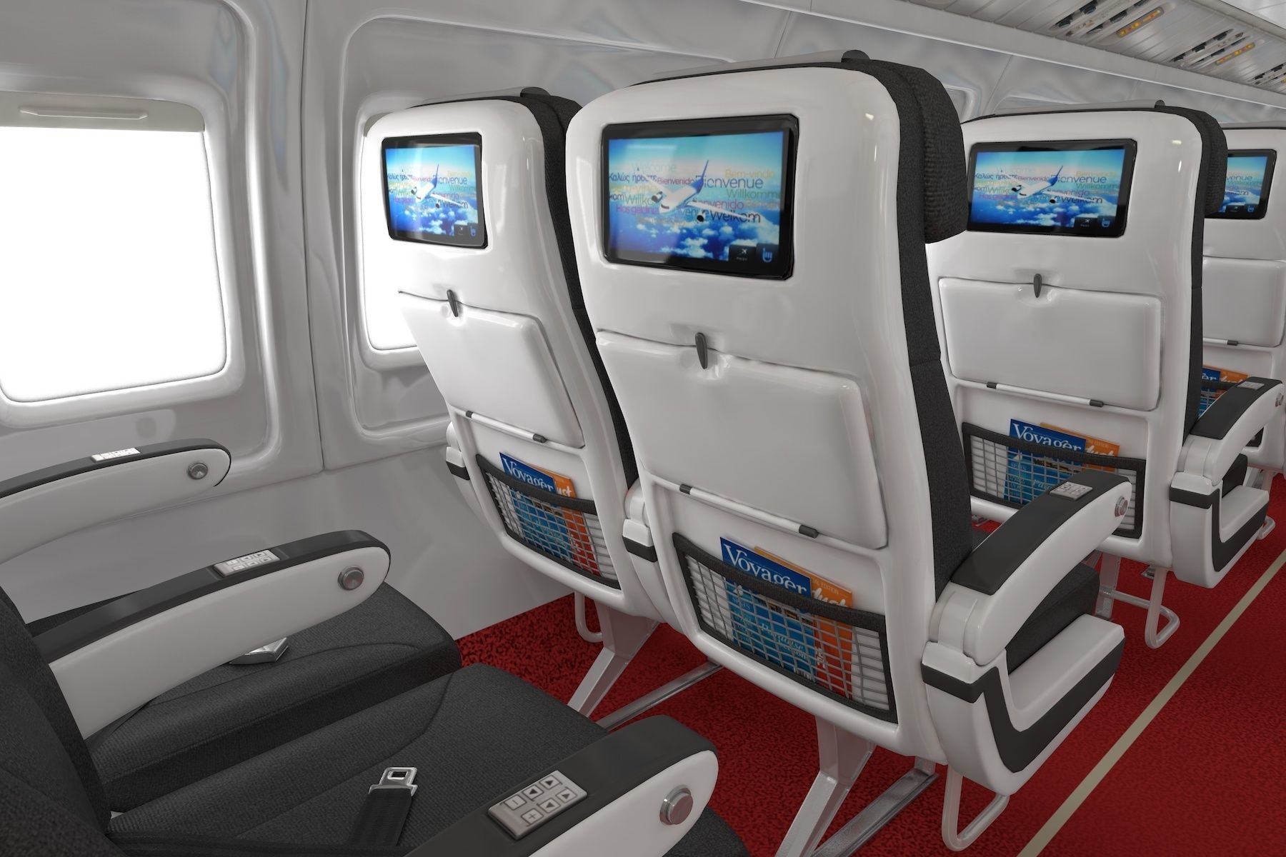 Airplane cabin 109 Seats 3D model_10