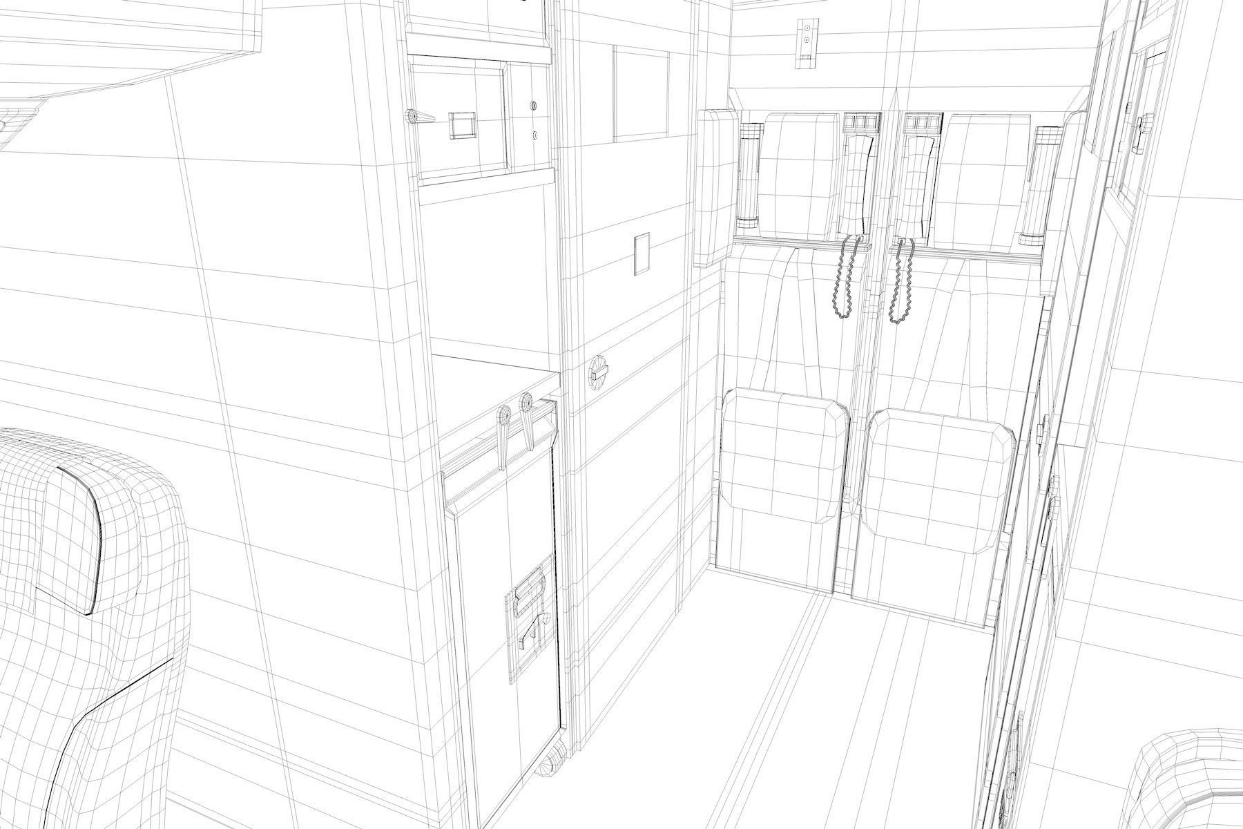 Airplane cabin 109 Seats 3D model_22