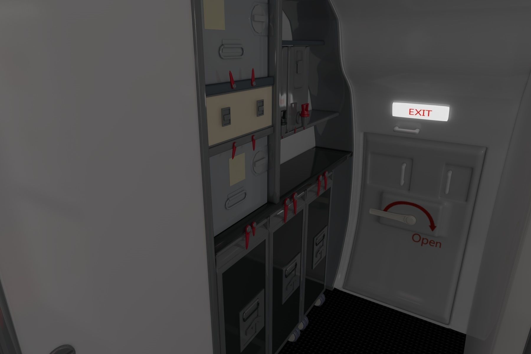 Airplane cabin 109 Seats 3D model_4