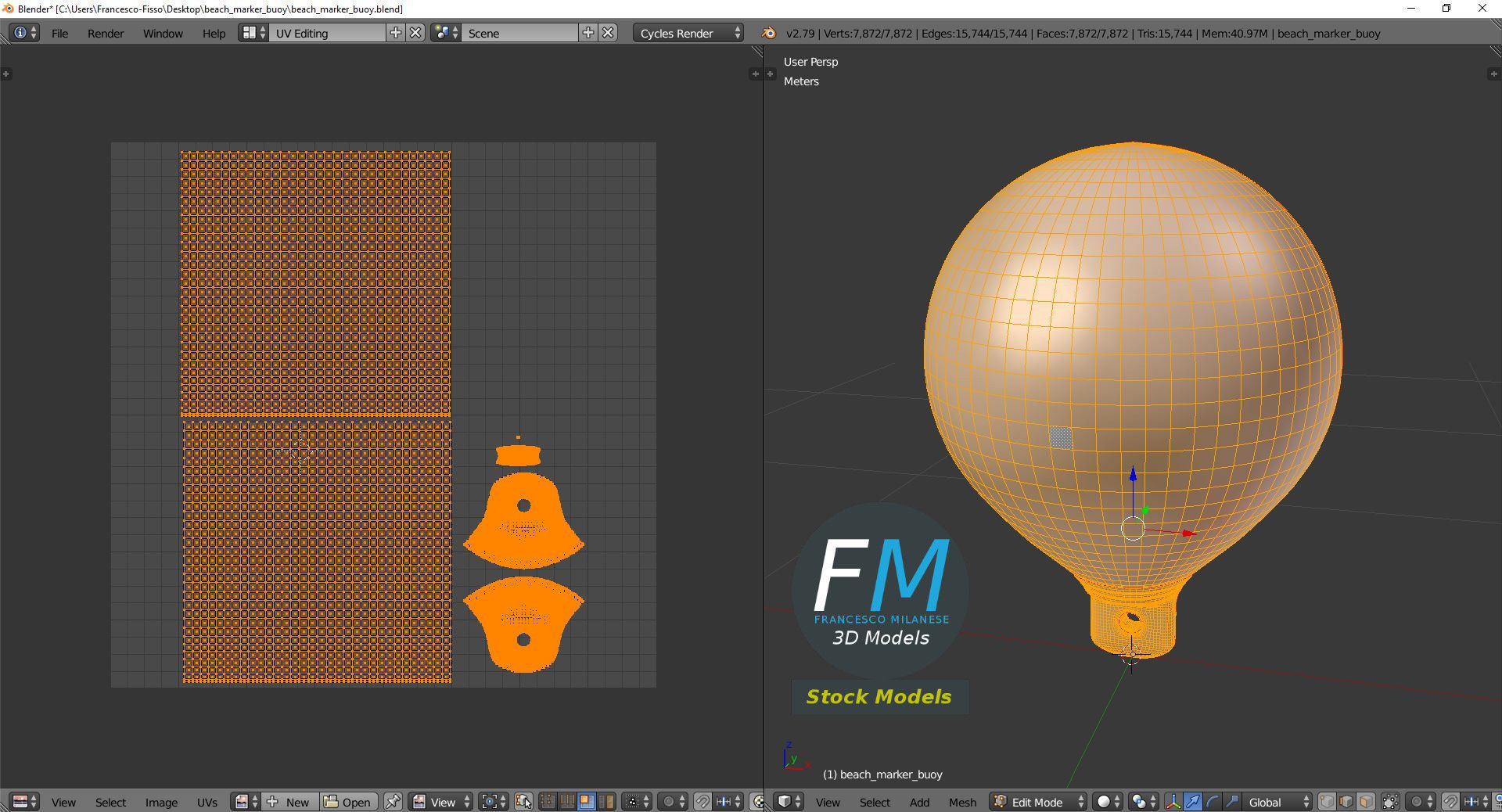 Beach marker buoy 3D model_10