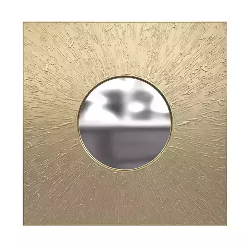 Brabbu huli rectangular brass mirror 3d model