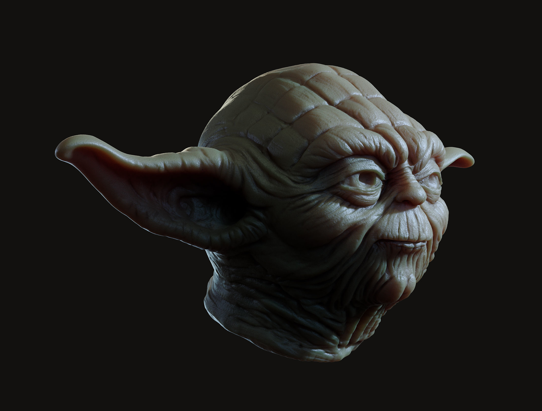 Yoda Head 3D print model_7