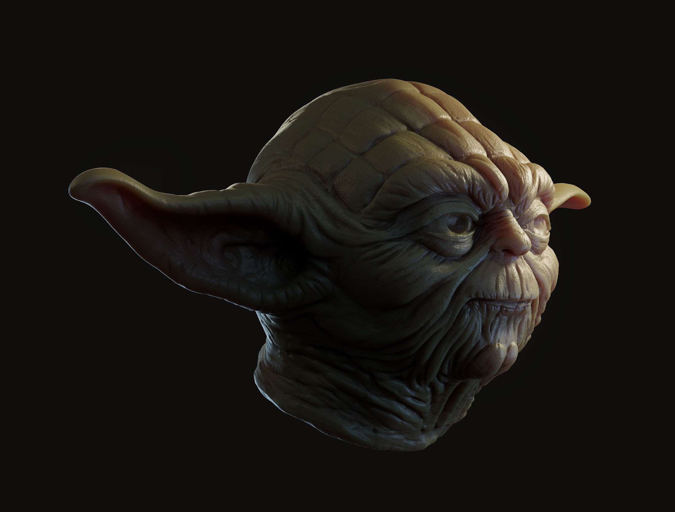 Yoda Head 3D print model_14