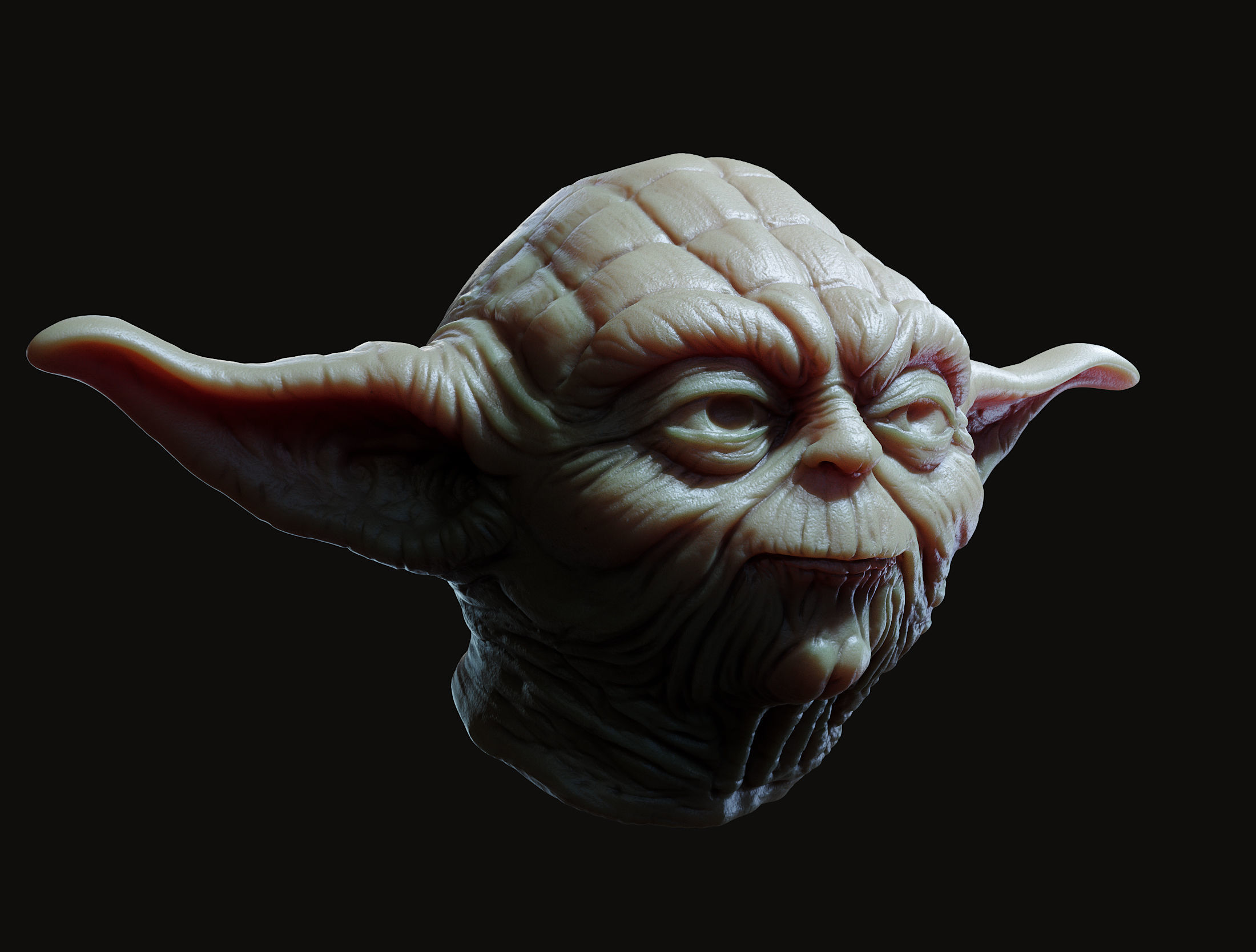 Yoda Head 3D print model_4