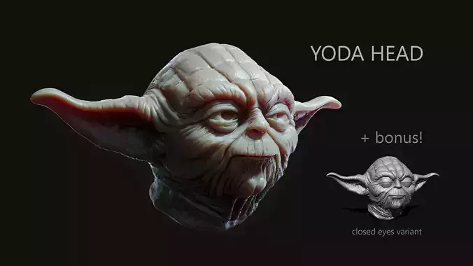 Yoda Head 3D print model