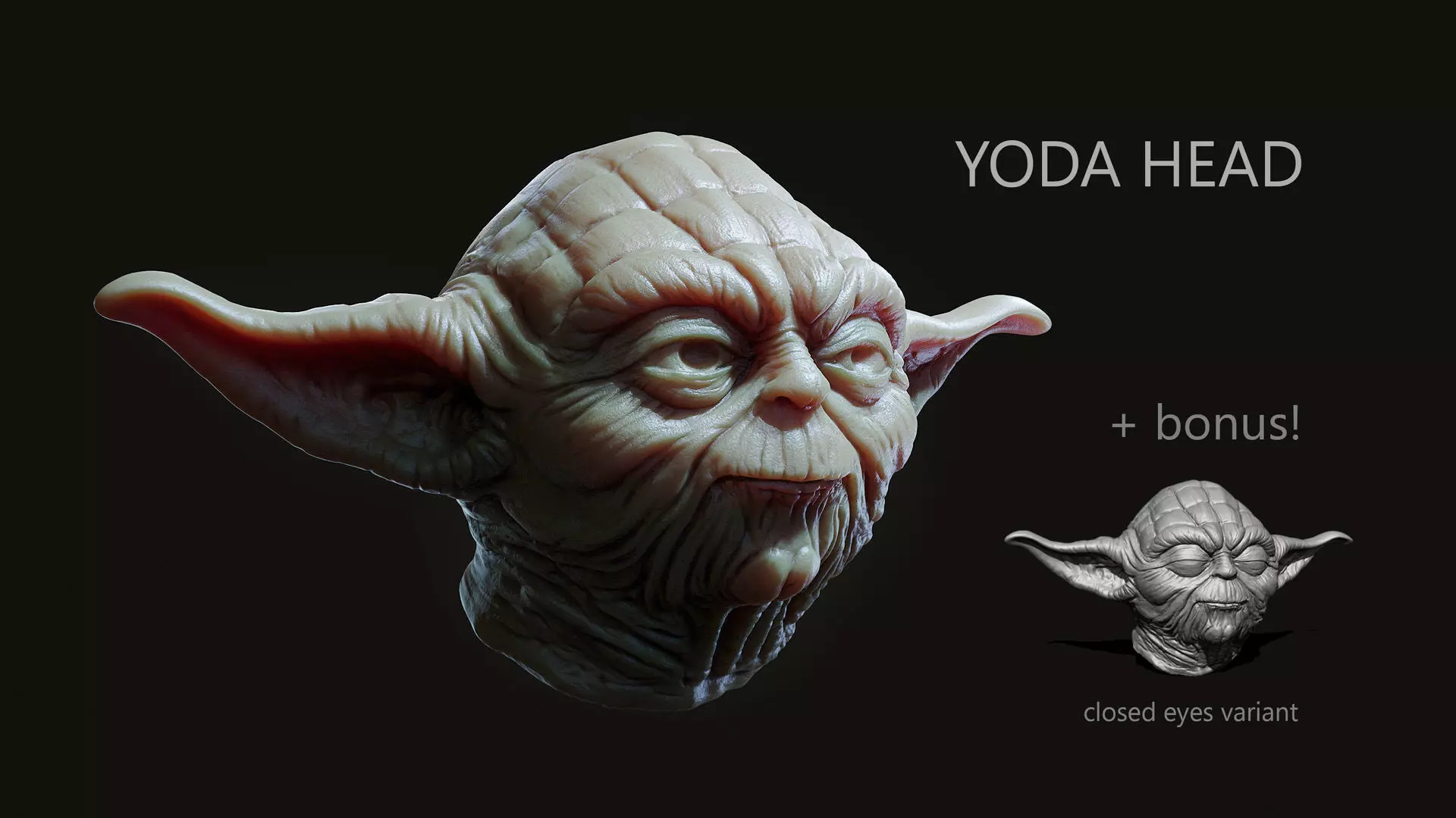 Yoda Head 3D print model_0