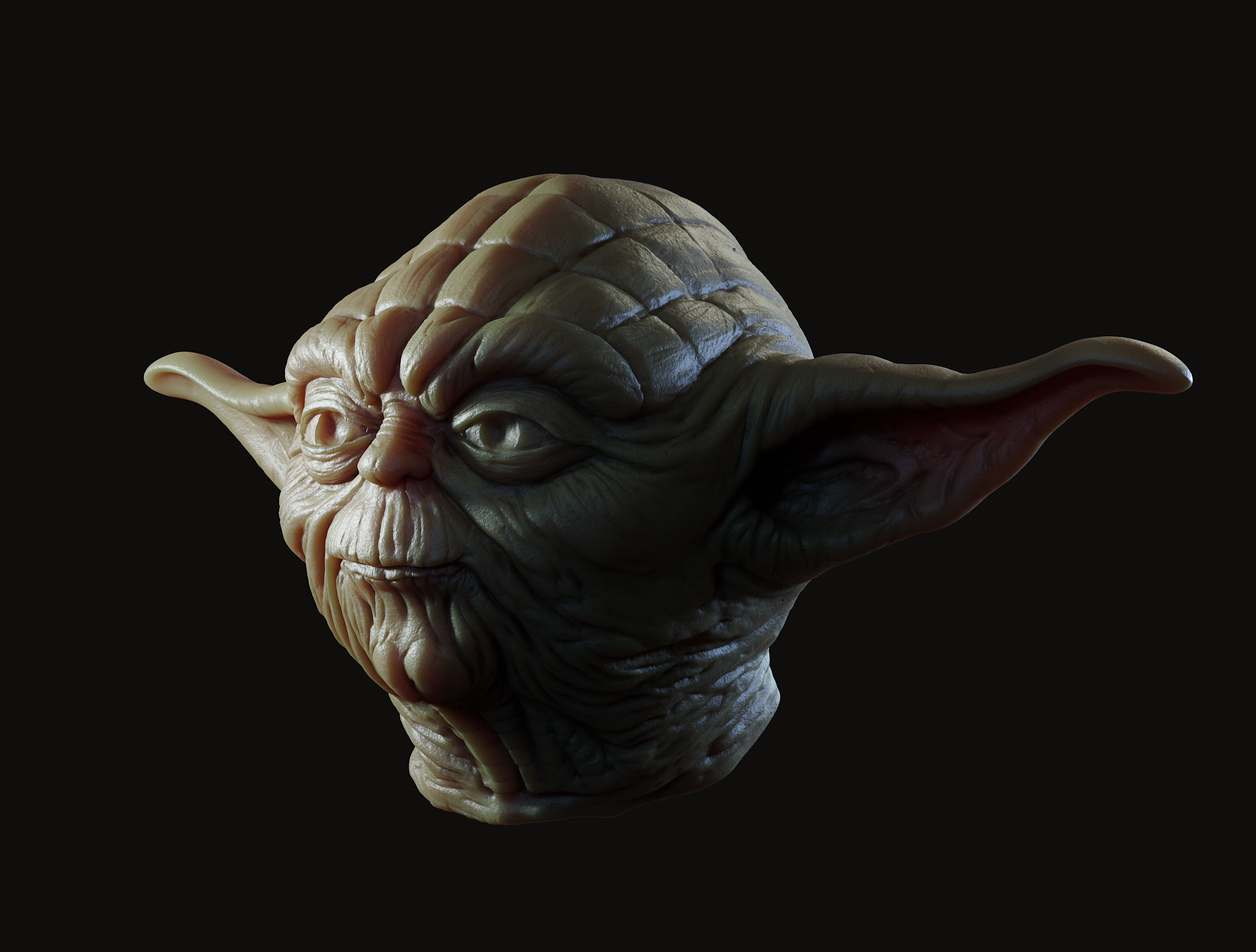 Yoda Head 3D print model_23