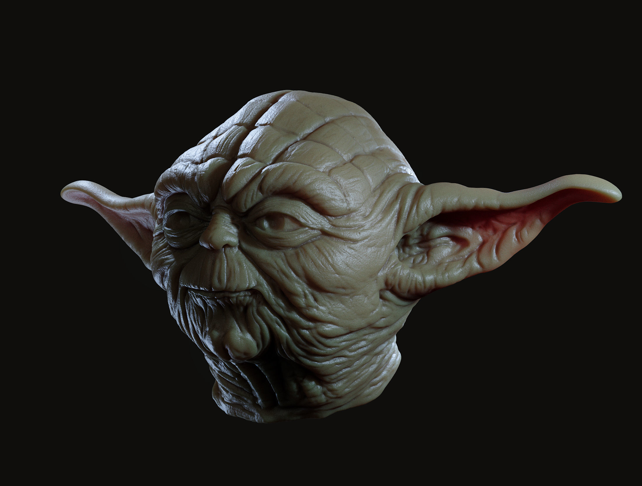Yoda Head 3D print model_12