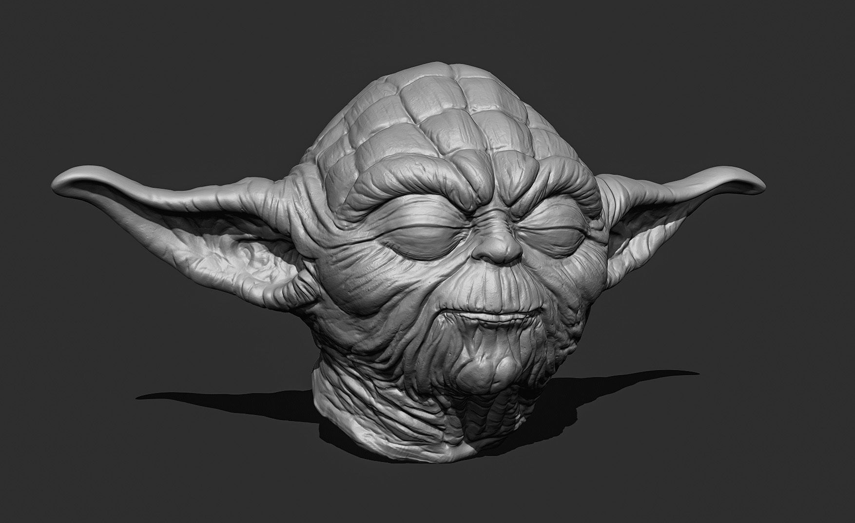 Yoda Head 3D print model_9