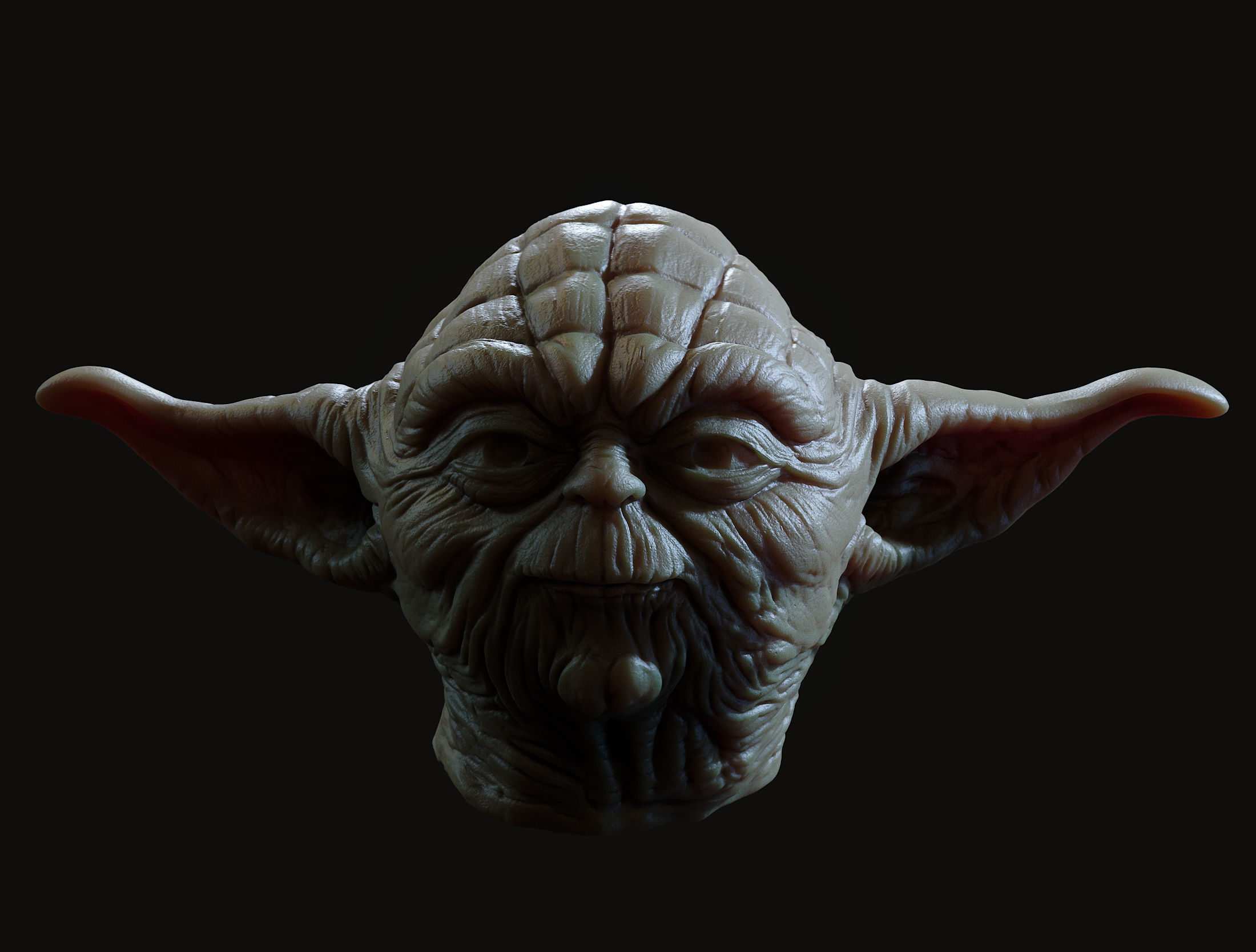 Yoda Head 3D print model_10