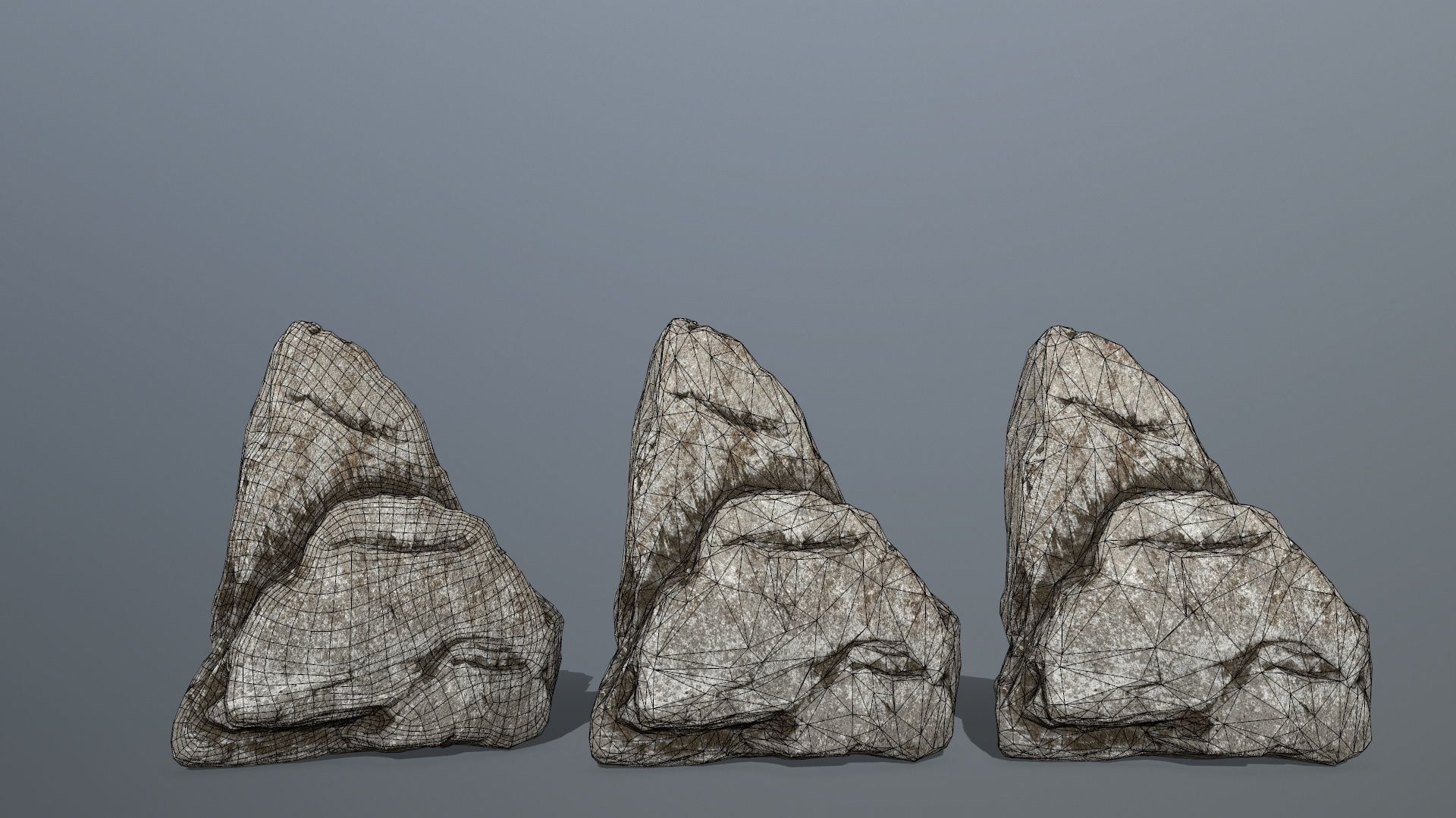 rocks set rock Low-poly 3D model_31