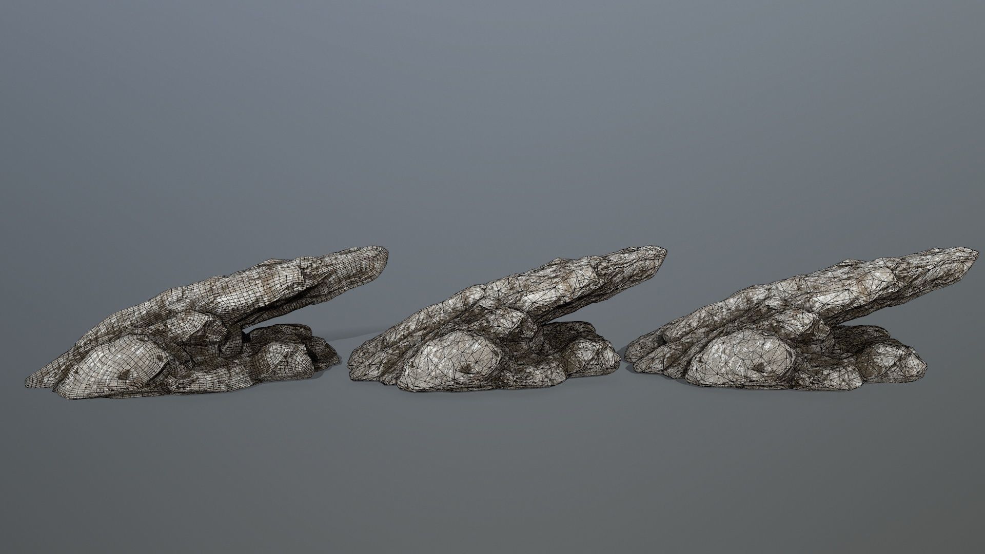 rocks set rock Low-poly 3D model_21