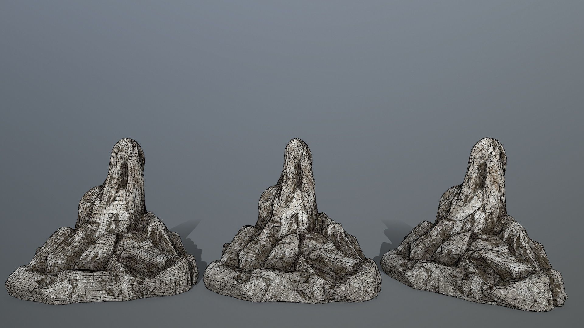 rocks set rock Low-poly 3D model_23