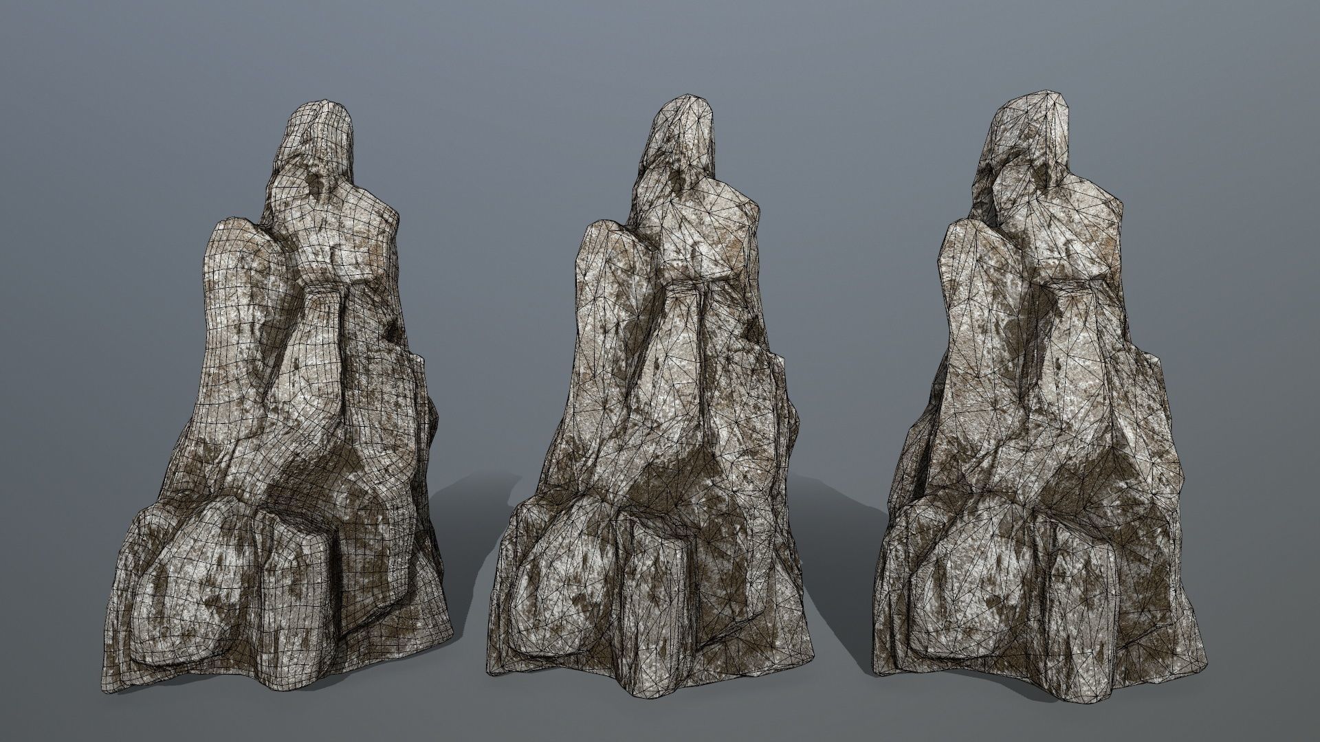 rocks set rock Low-poly 3D model_15