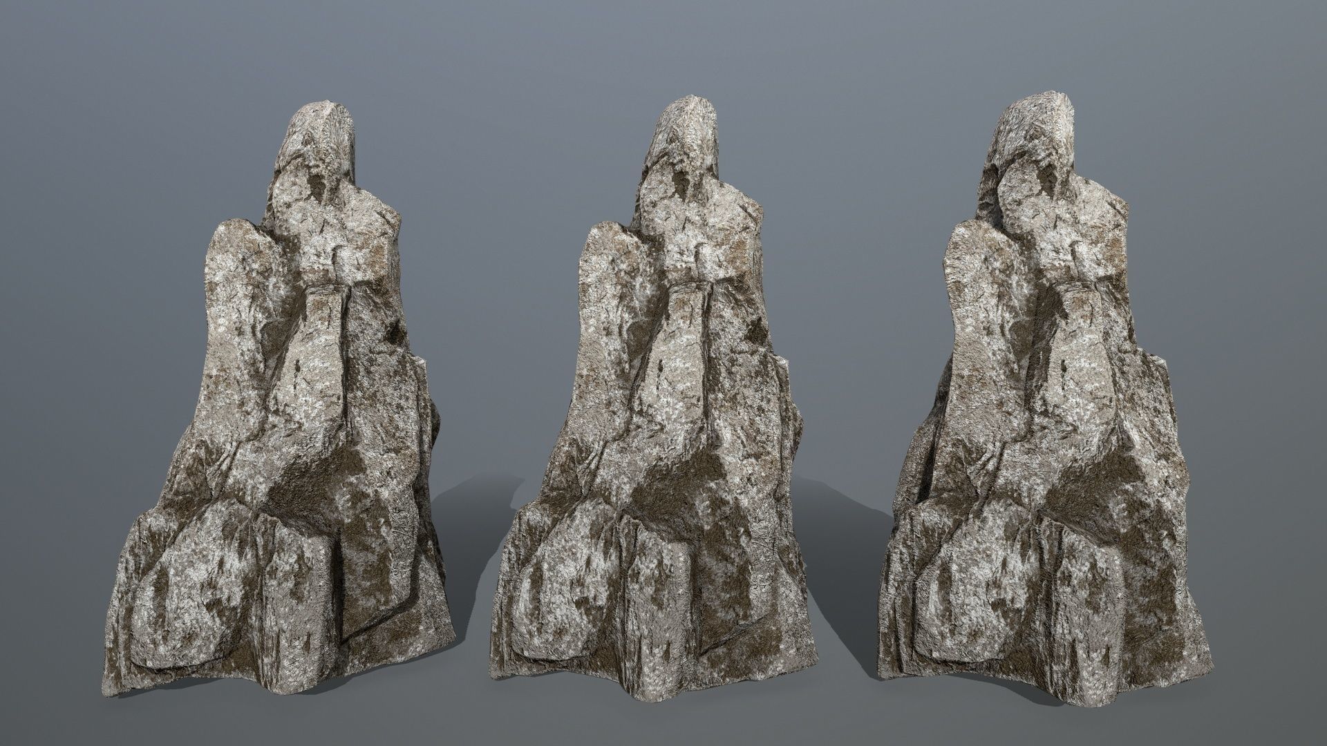 rocks set rock Low-poly 3D model_14