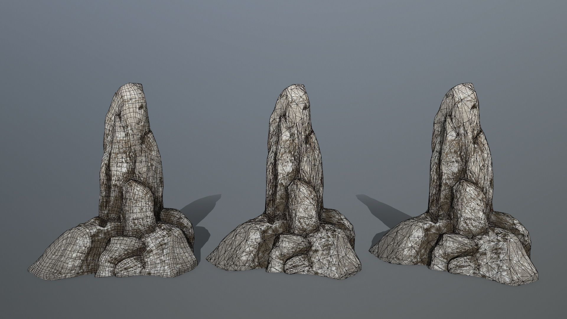 rocks set rock Low-poly 3D model_27