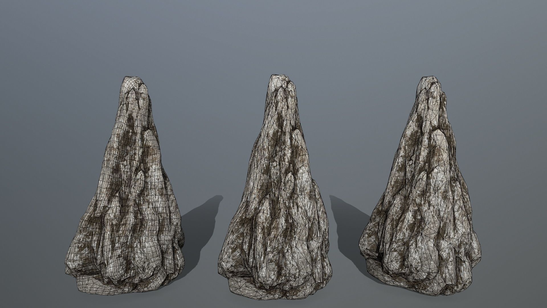 rocks set rock Low-poly 3D model_29