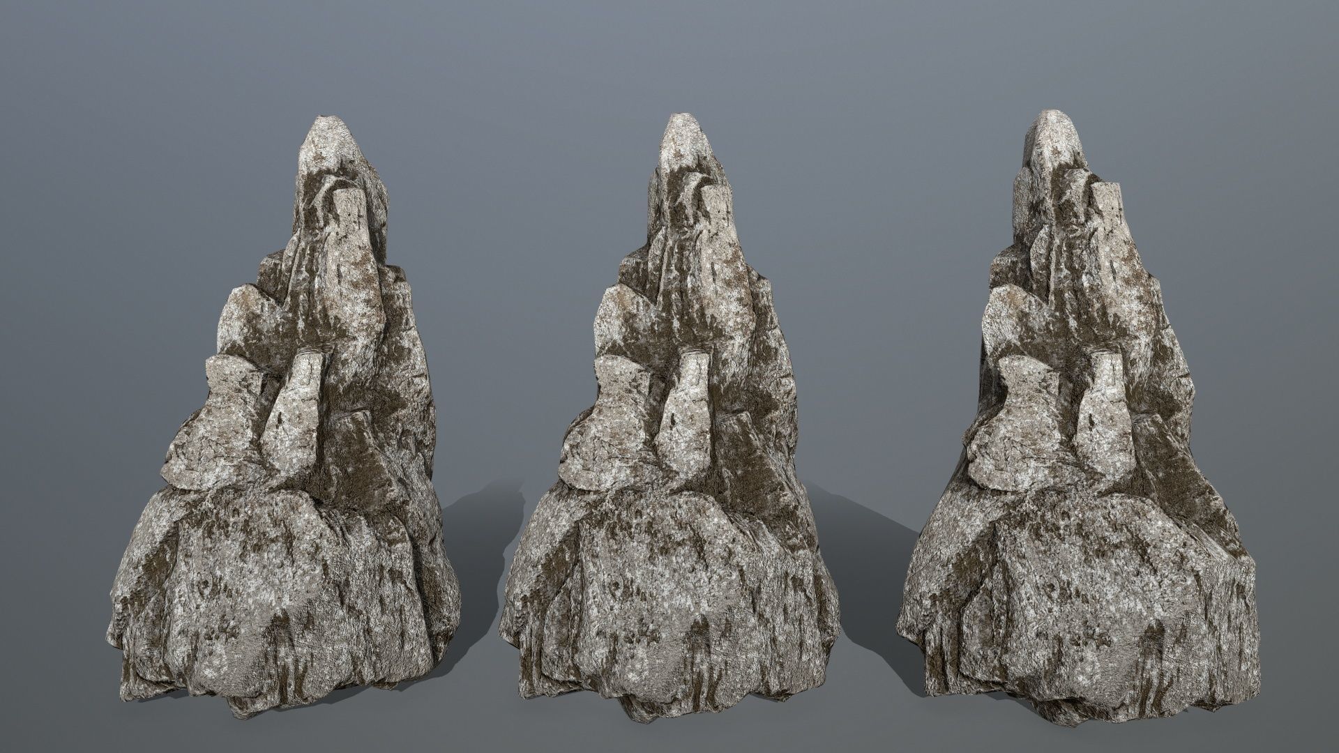 rocks set rock Low-poly 3D model_16