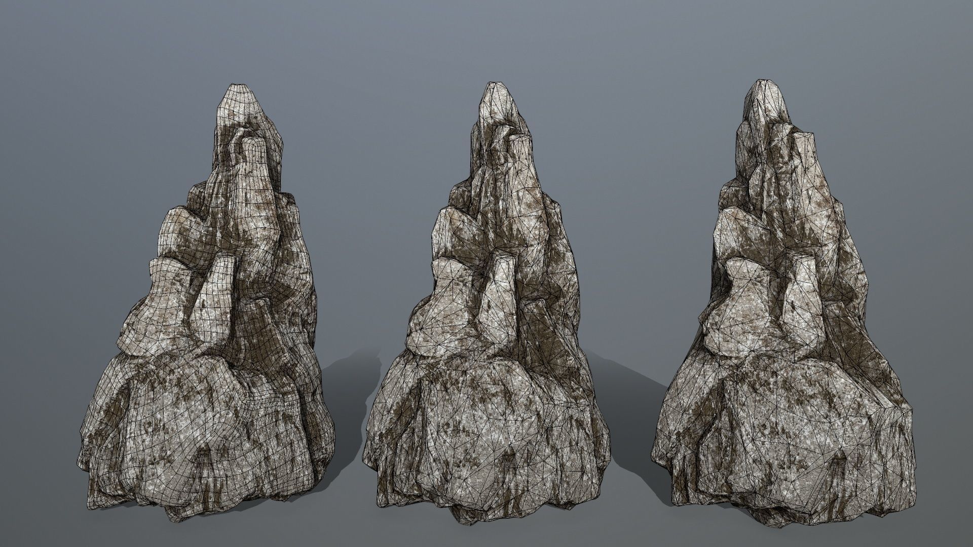rocks set rock Low-poly 3D model_17