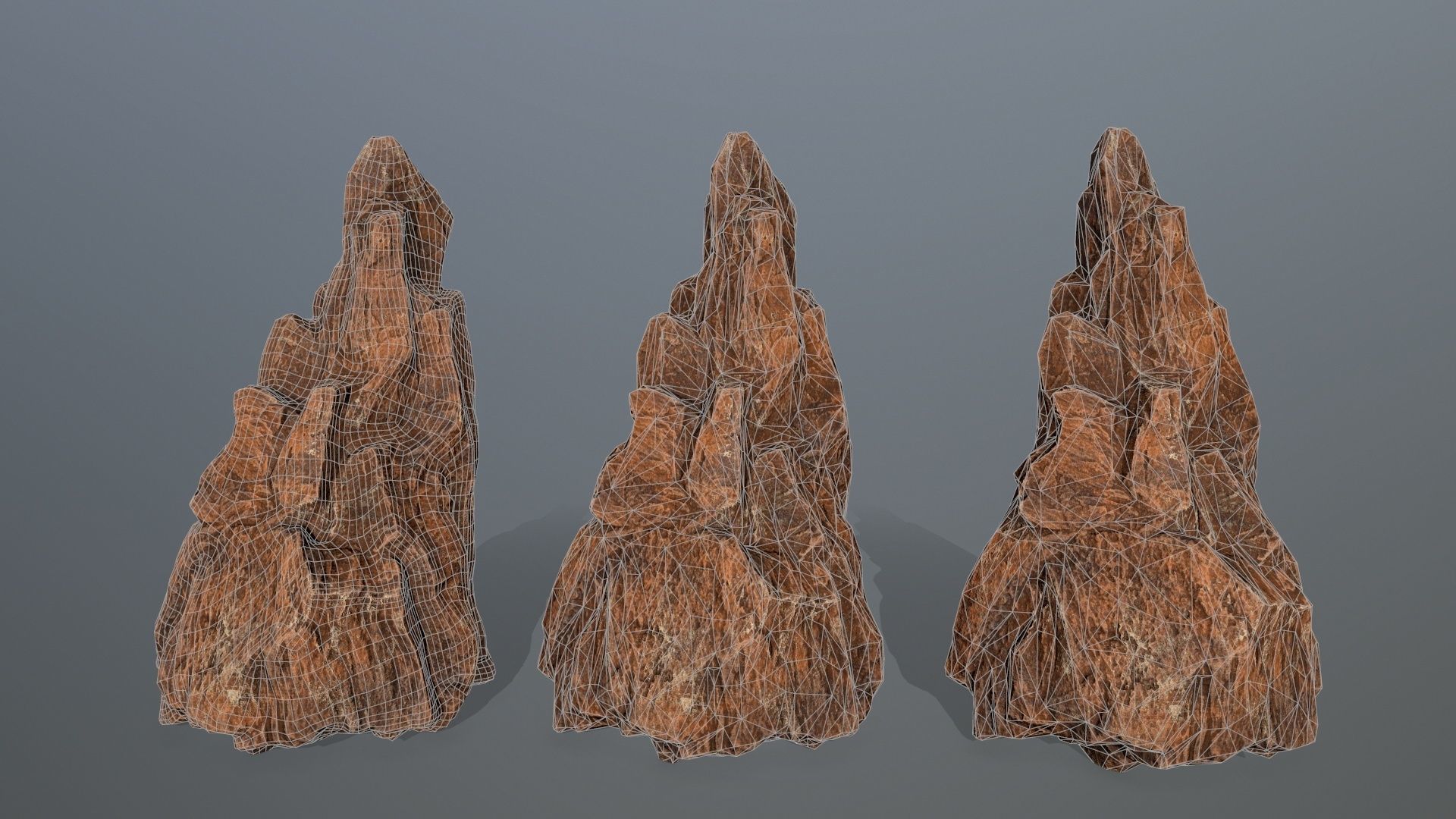 desert rocks Low-poly 3D model_16