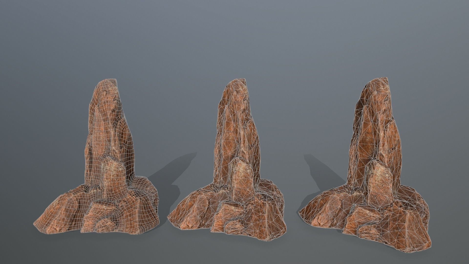 desert rocks Low-poly 3D model_26