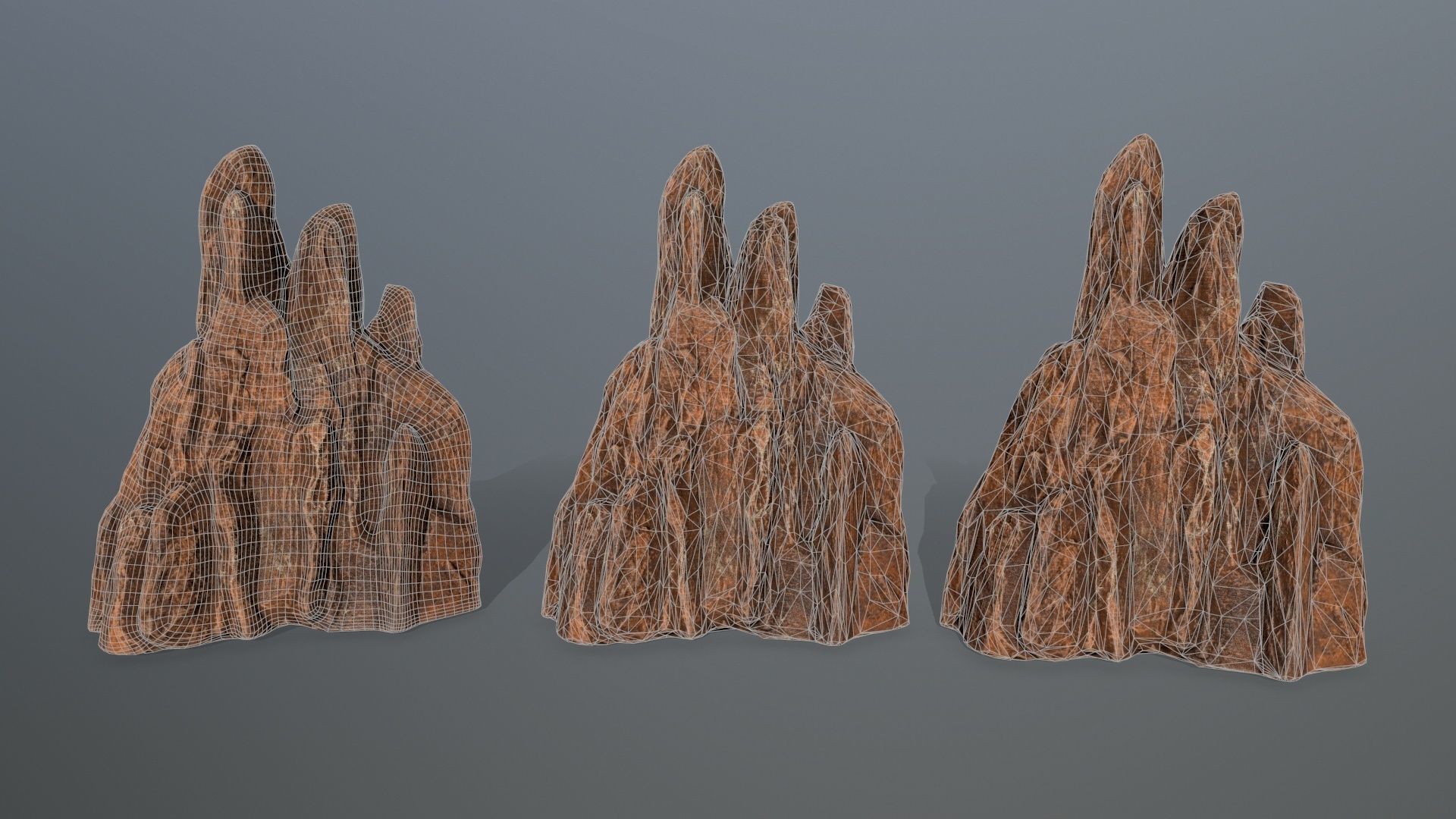 desert rocks Low-poly 3D model_24