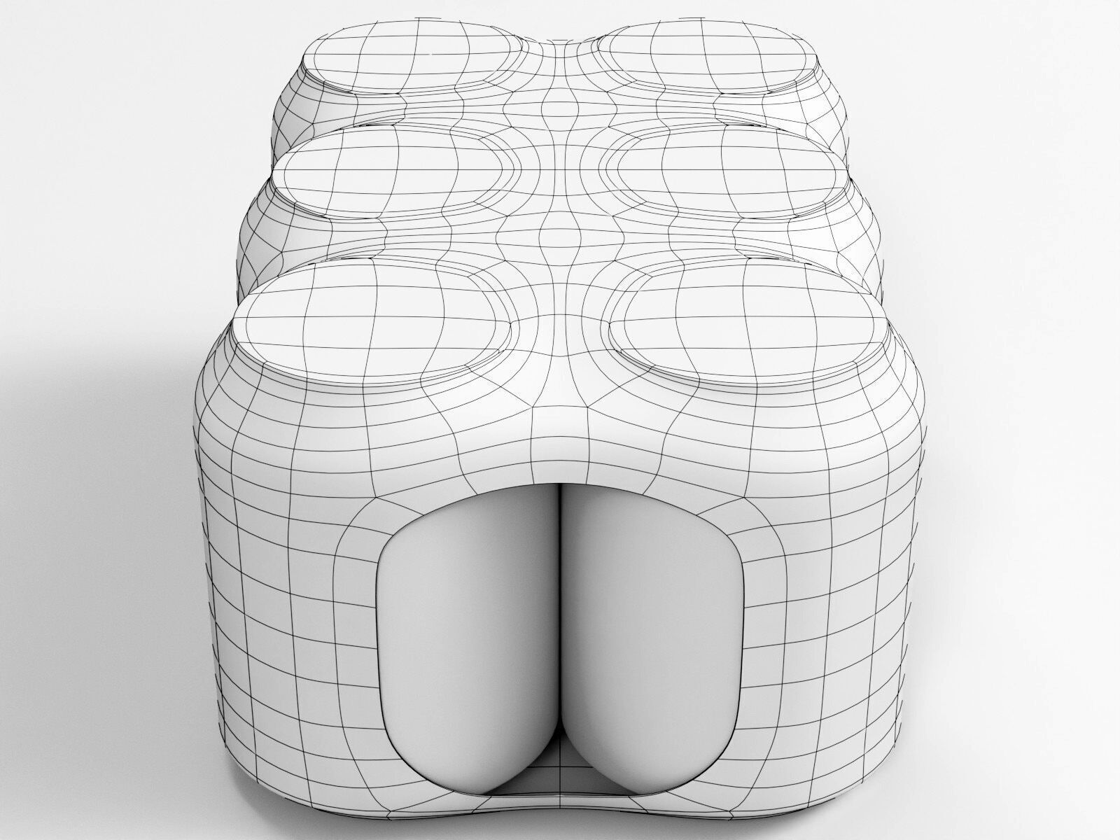 6 pack 250ml beverage cans in a plastic shrinkwrap 3D model_5