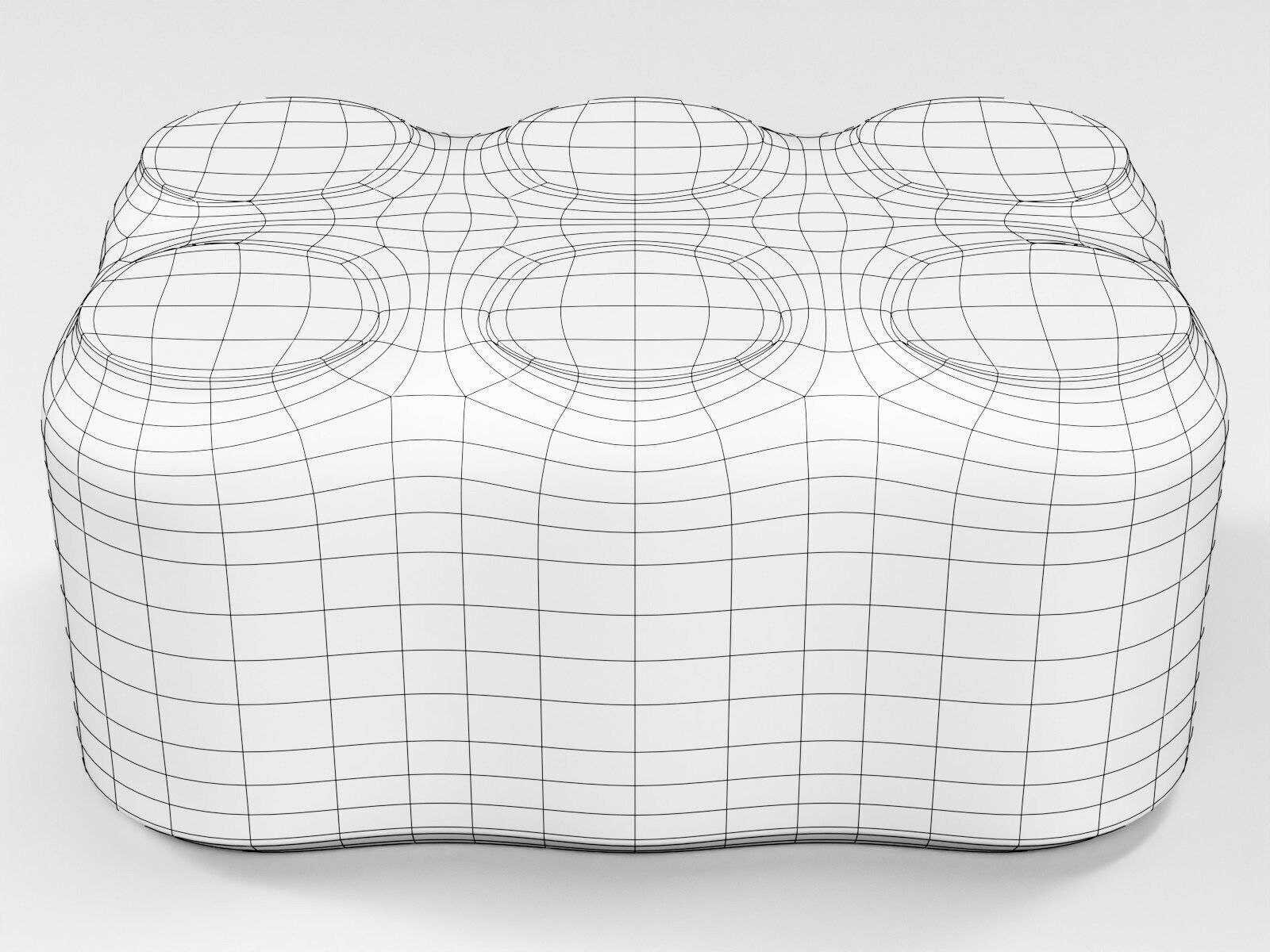 6 pack 250ml beverage cans in a plastic shrinkwrap 3D model_3