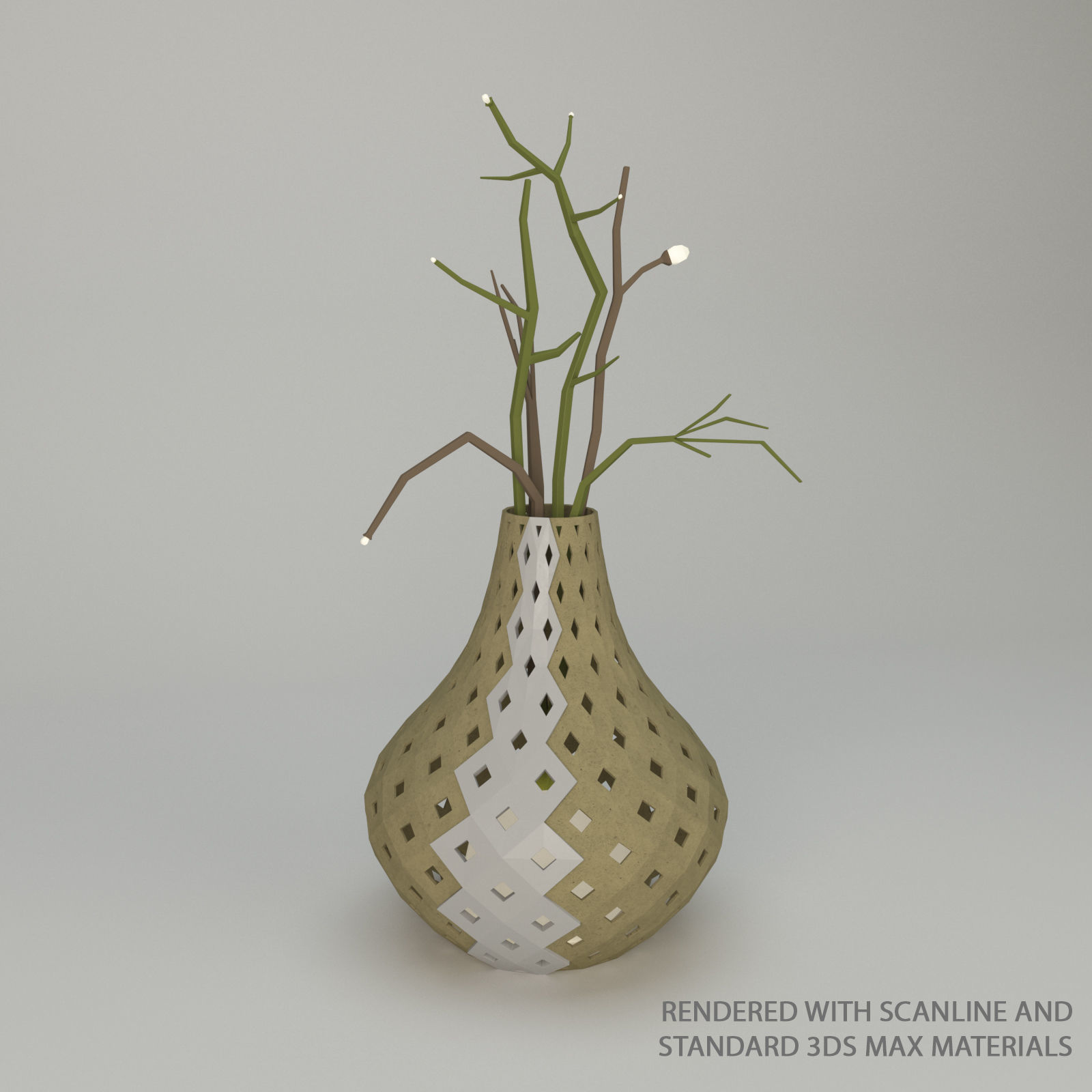 Parametric vase flower lamp 3D model_8