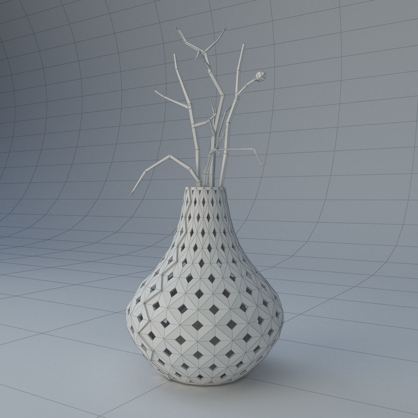 Parametric vase flower lamp 3D model_7
