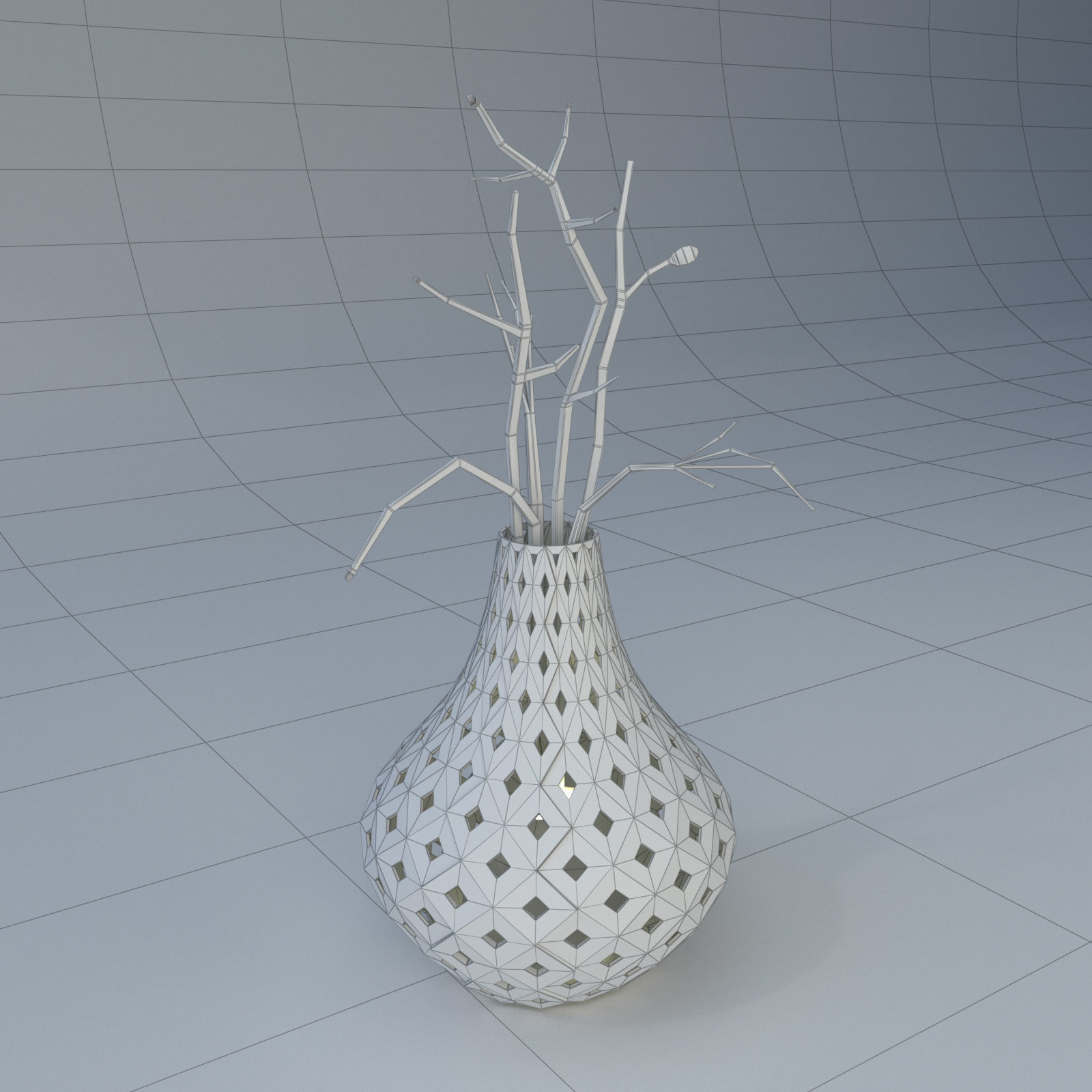 Parametric vase flower lamp 3D model_6