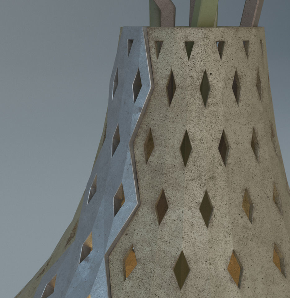 Parametric vase flower lamp 3D model_5