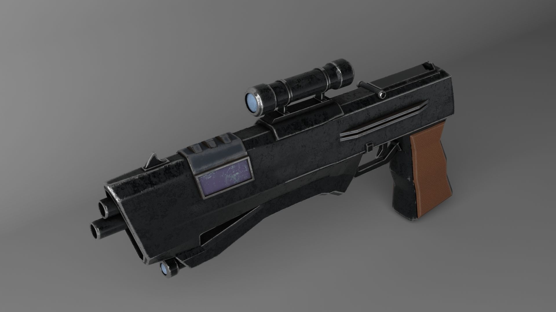 Sci Fi Pistol Low-poly 3D model_6