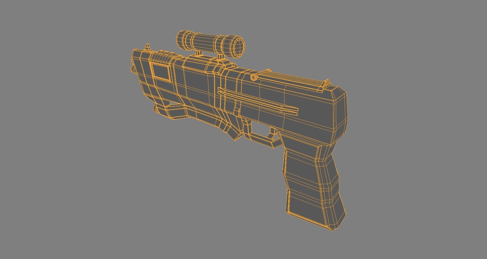 Sci Fi Pistol Low-poly 3D model_8