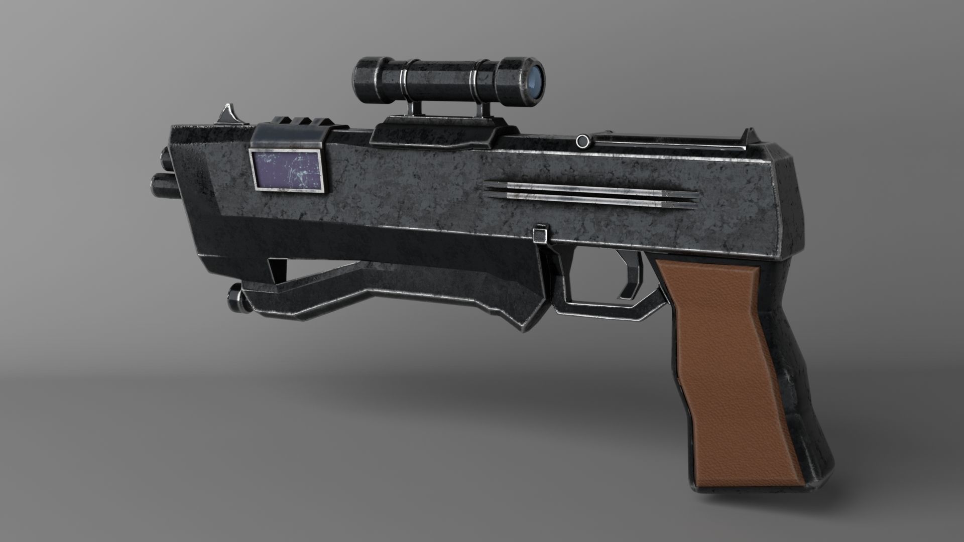 Sci Fi Pistol Low-poly 3D model_4