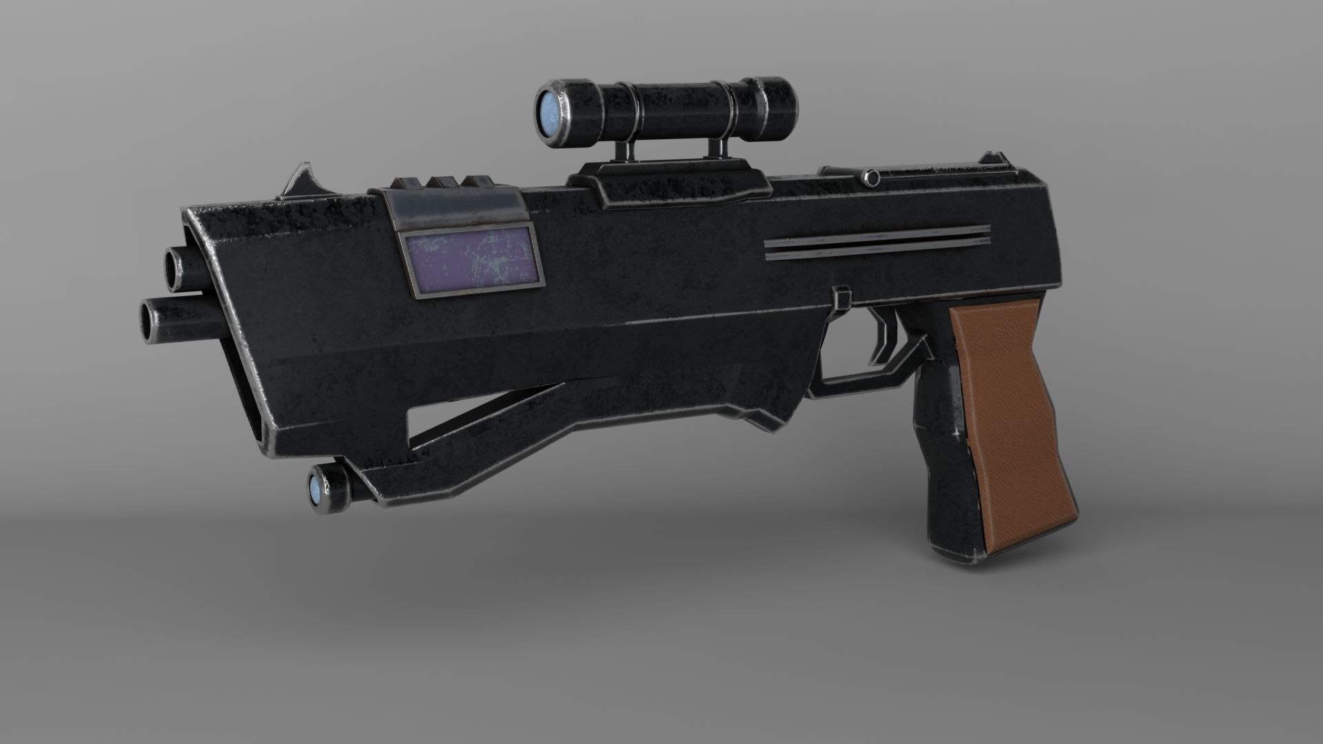 Sci Fi Pistol Low-poly 3D model_1