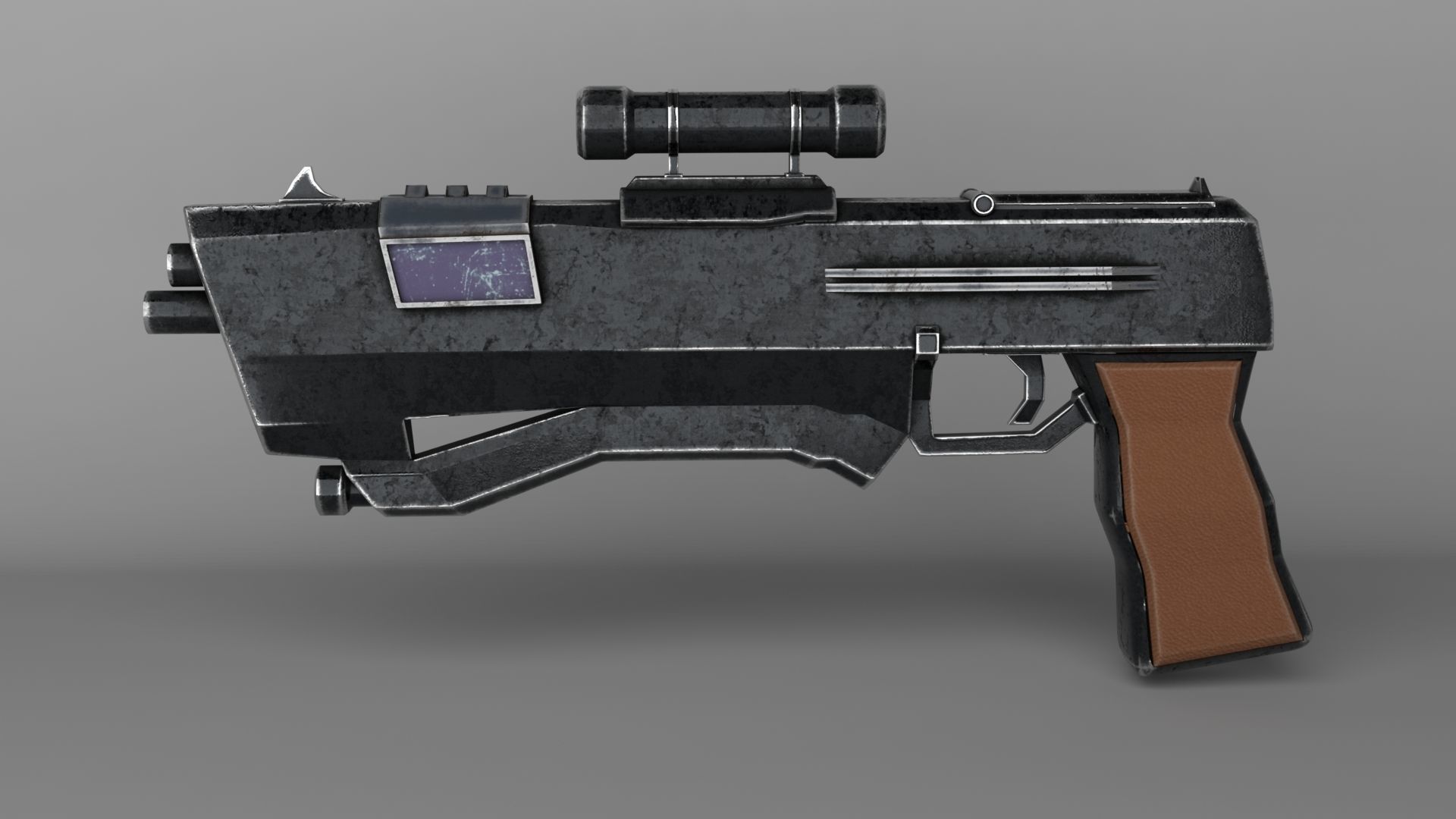 Sci Fi Pistol Low-poly 3D model_2